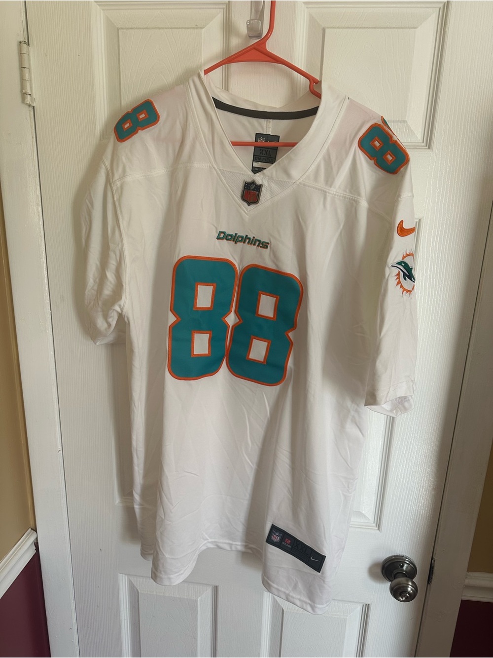 NFL Miami Dolphins White Teal Orange #88 Jersey